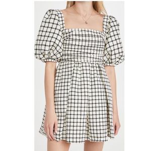 Self Portrait Monochrome Check Mini Dress Sz 8